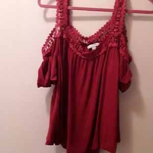 Cold shoulder crochet top
